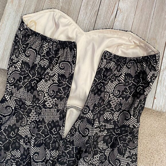 Have Womens L Floral Lace Strapless Peplum Top Lined Back Zipper Boho Party - Picture 12 of 15